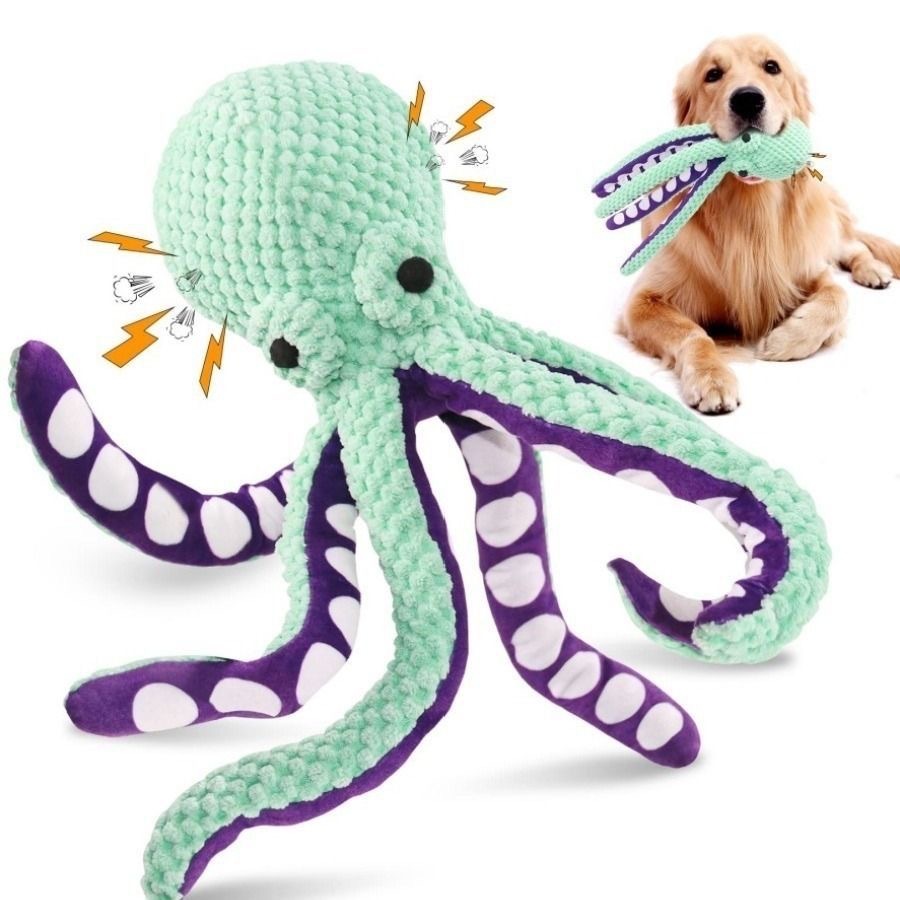 Indestructible Dog Chew Toy - Jouet pour chien en peluche pieuvre